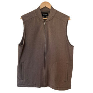 Bonobos Vest Mens Med Brown Cotton Blend Full Zip Pockets Outerwear Casual Golf